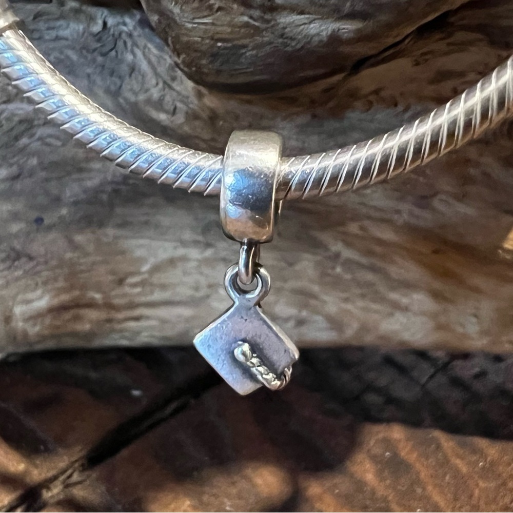 Authentic Pandora Charm Silver Graduation Hat Charm 925 Cap Bead Dangle Barry